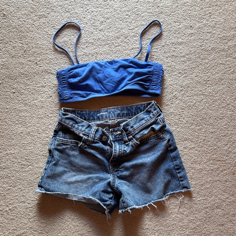 TNA Top and jean shorts